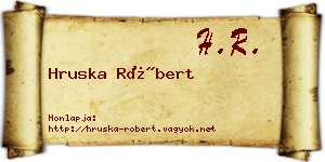 Hruska Róbert névjegykártya