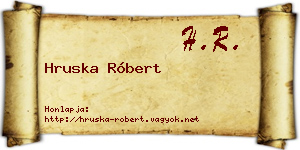 Hruska Róbert névjegykártya