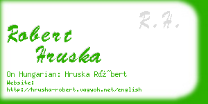 robert hruska business card